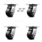 Service Caster 4 Inch Rubber on Aluminum Caster Set with Roller Bearings and Swivel Locks SCC SCC-35S420-RAR-BSL-4 - alternate 4